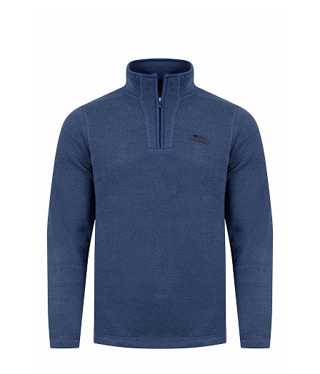 Stowe Recycled 1/4 Zip Soft Knit Fleece Blue Indigo