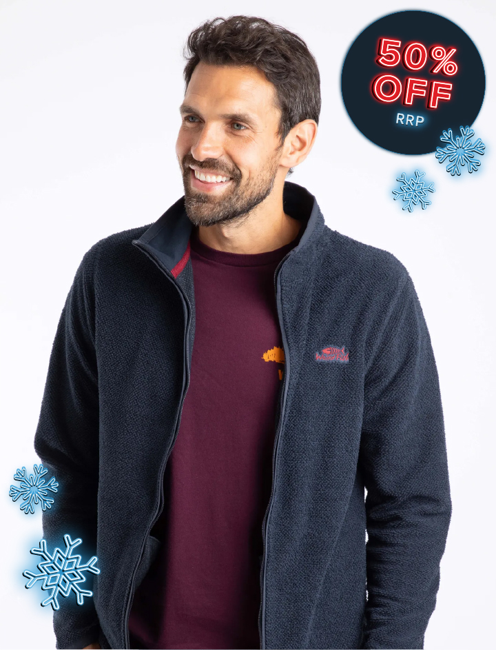Merrill Full Zip Textured Fleece Midnight