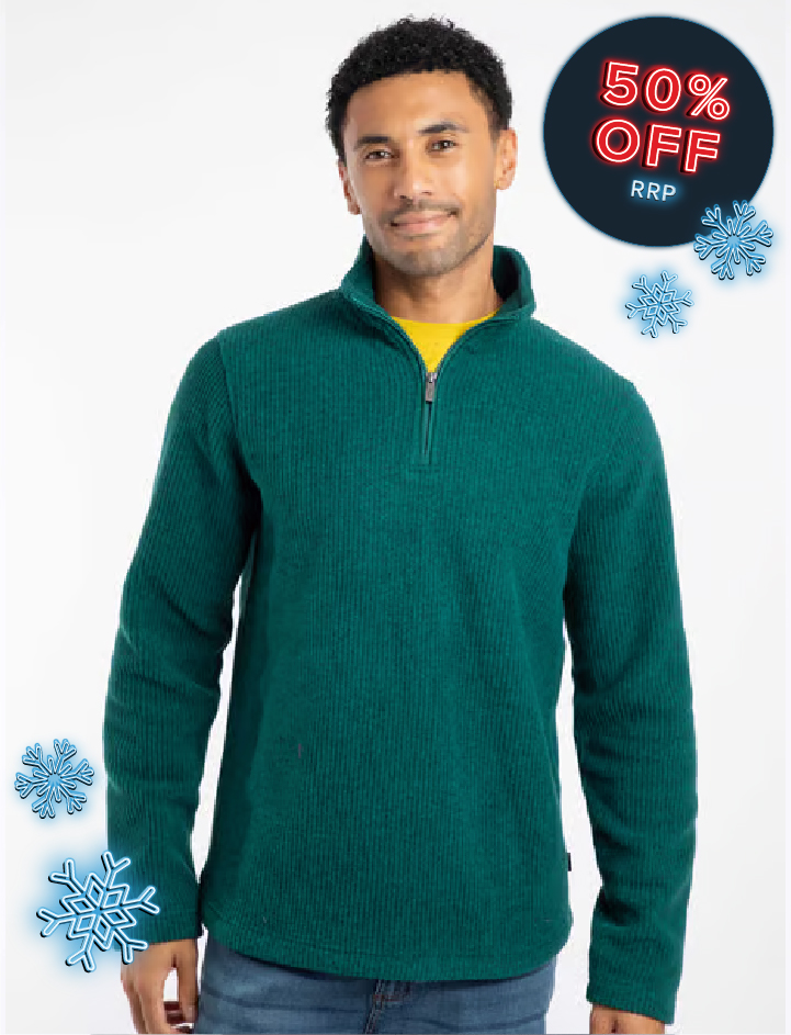 Newport 1/4 Zip Ribbed Fleece Deep Teal