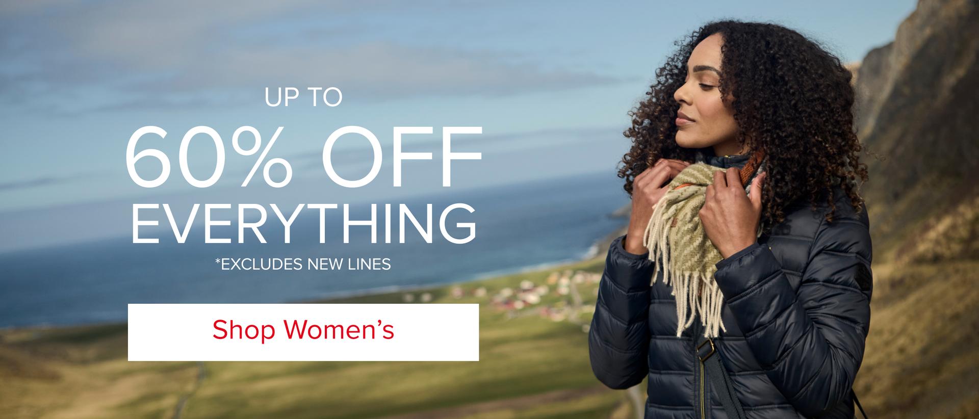 Up to 60% off everything (excludes new lines)