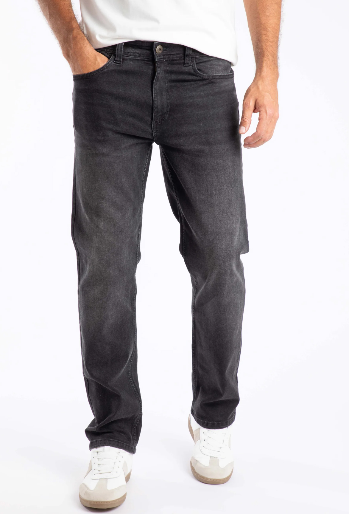 Eddie Straight Leg Denim Jeans Washed Black