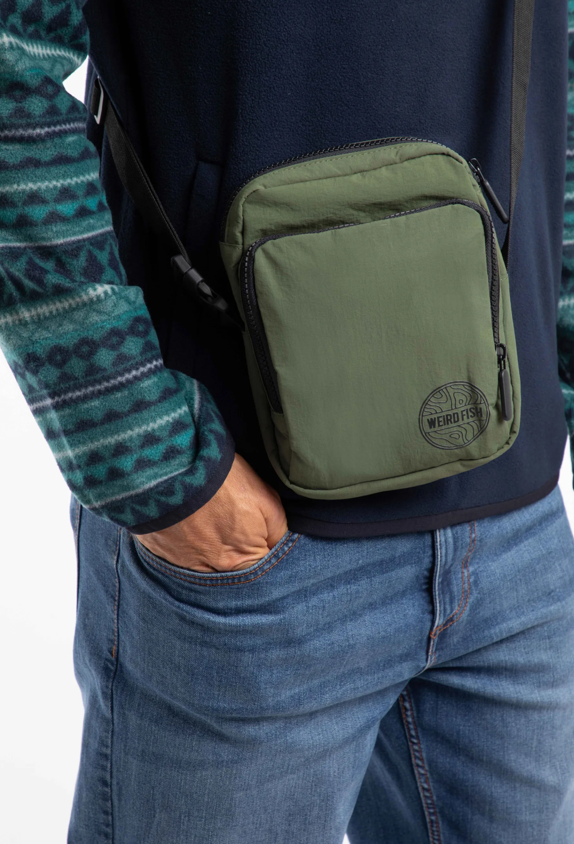 Nanga Colour Block Cross Body Bag Artichoke Green
