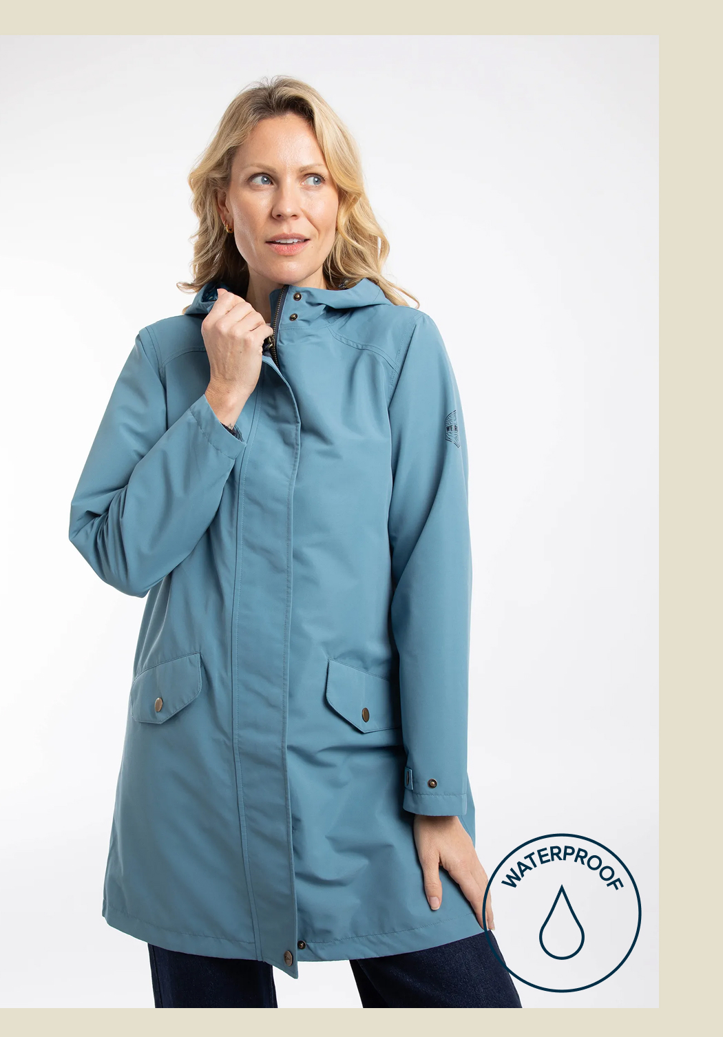 Delara Waterproof Jacket Washed Blue