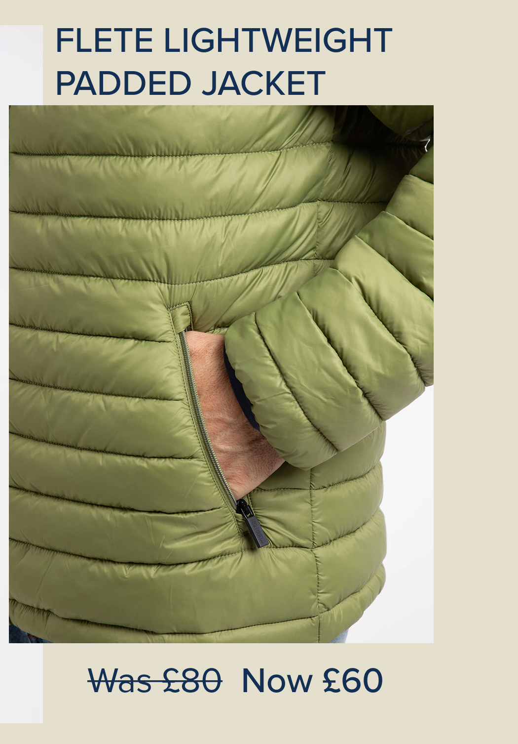 Flete Lightweight Showerproof Padded Jacket WashedOak