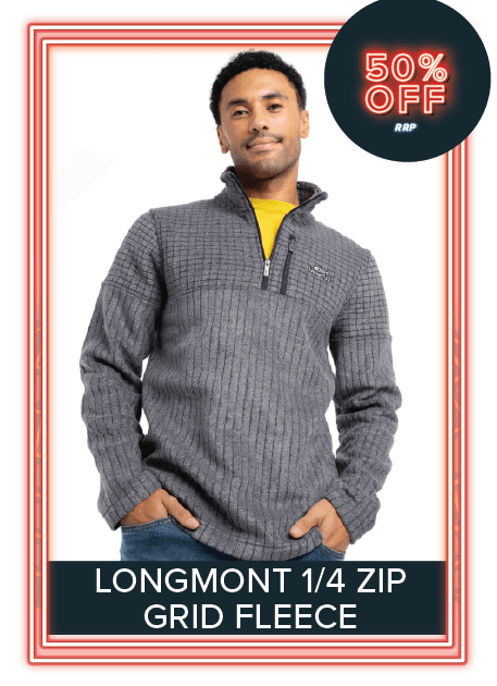 Longmont Eco 1/4 Zip Stripe Grid Fleece Navy