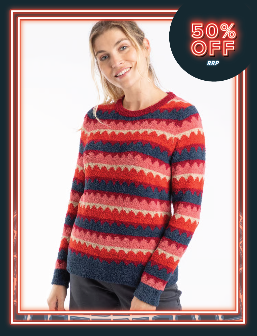Tyla Cosy Knit Scalloped Jumper Antique Cherry