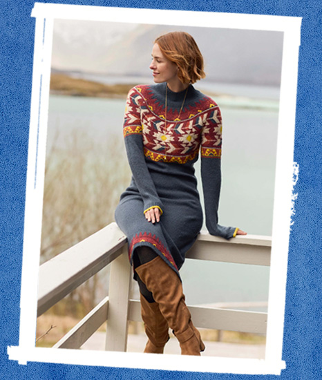 Vondra Knitted Jumper Dress Navy