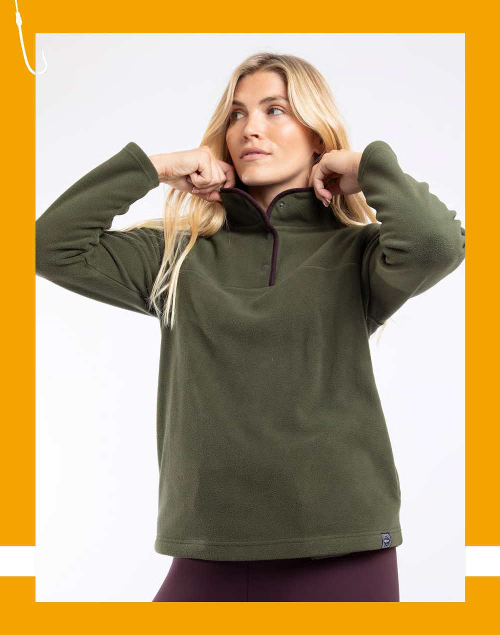 Harriet Funnel Neck Microfleece Deep Lichen Green