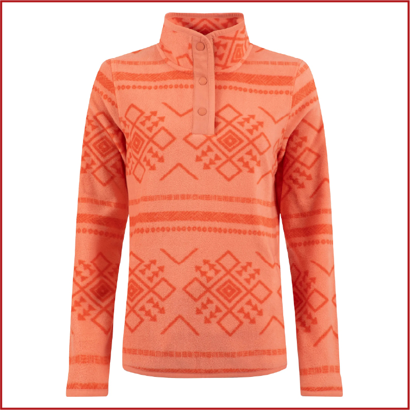 Amy Printed Microfleece Dark Coral