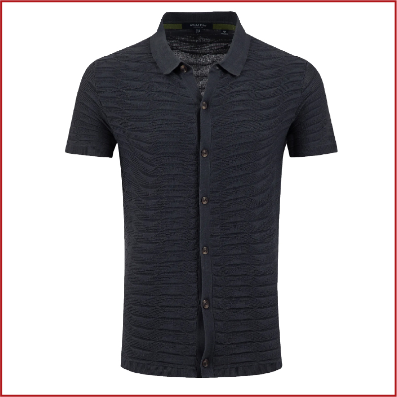 Tod Short Sleeve Knitted Shirt Navy