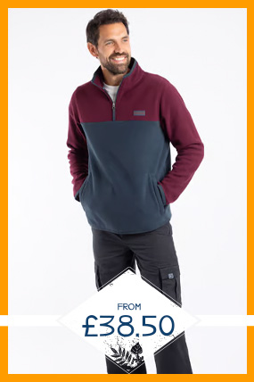 Tristan 1/4 Zip Colour Block Microfleece Aubergine
