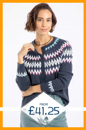 Hatty Fair Isle Cardigan Navy
