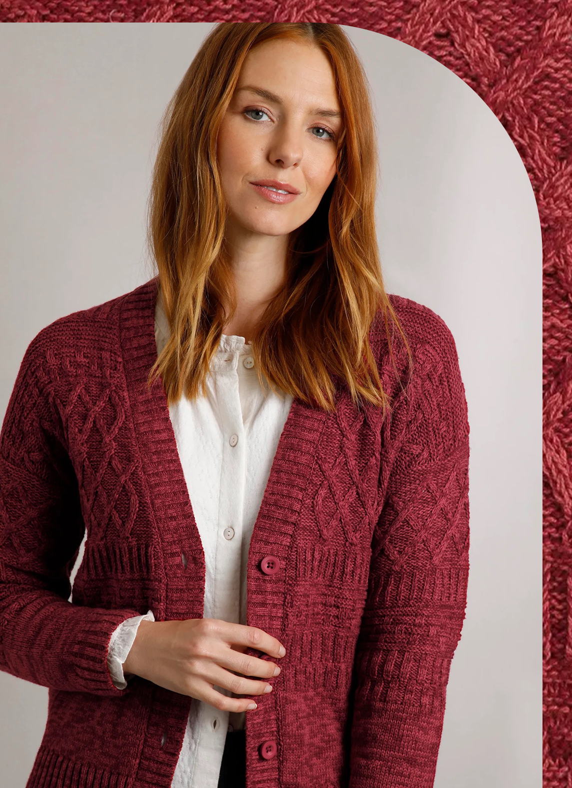 Amiens Eco Mixed Stitch Cardigan