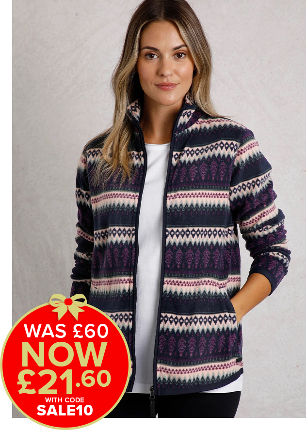 Rochelle Full Zip Printed Microfleece