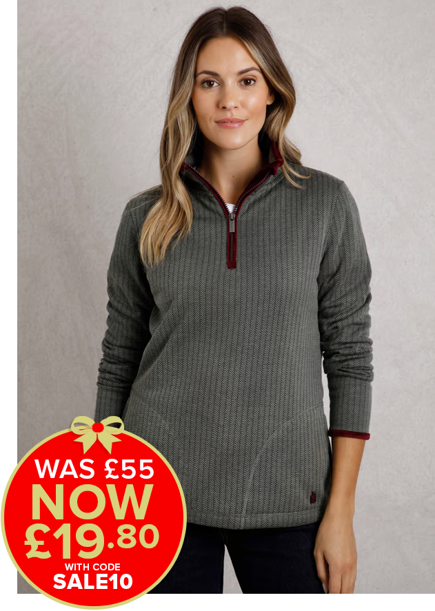 Lilie Eco 1/4 Zip Herringbone Fleece