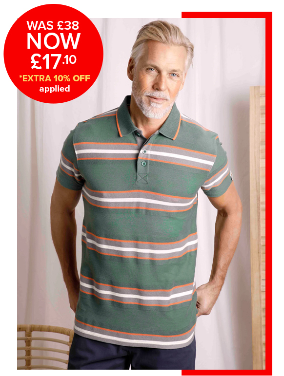 Dent Organic Cotton Stripe Polo Shirt