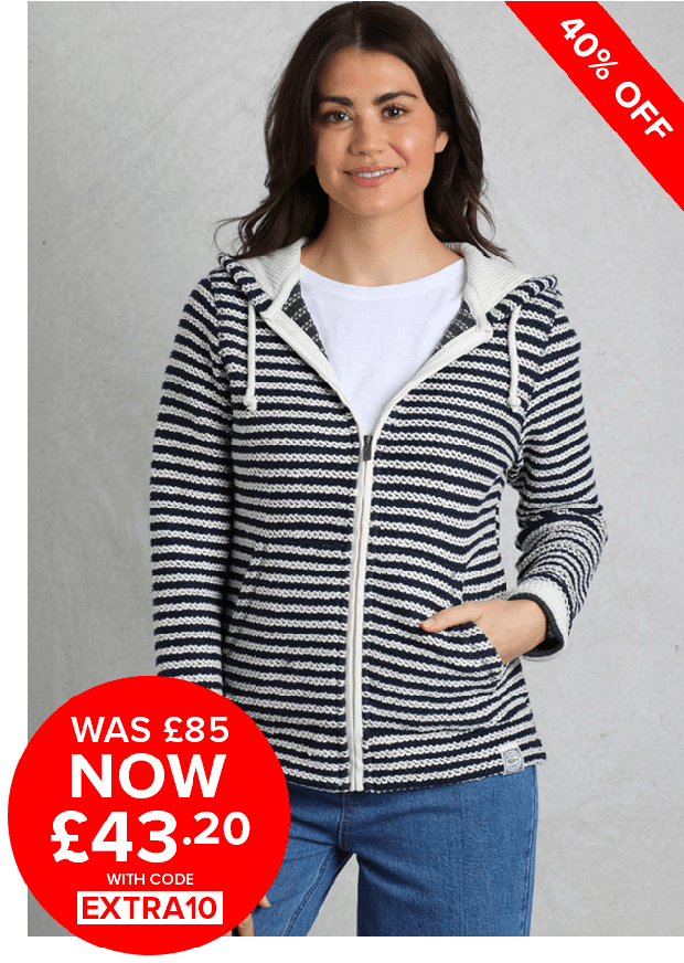Fisher Full Zip Stripe Eco Macaroni Hoodie