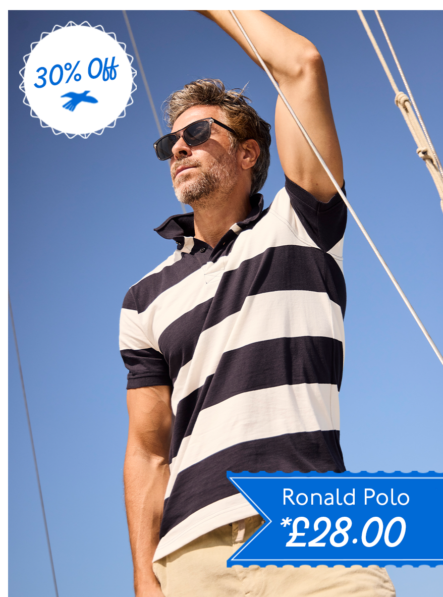 Ronald Organic Cotton Striped Polo Shirt