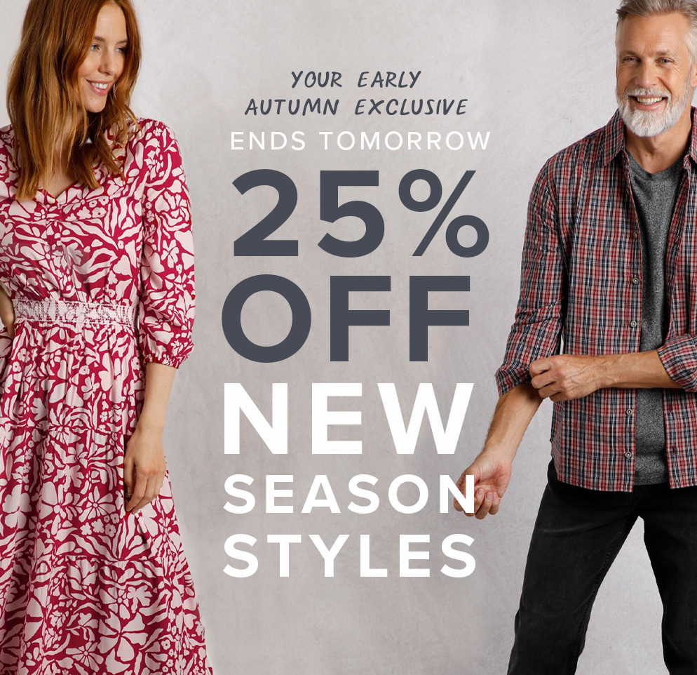 25% off new season styles