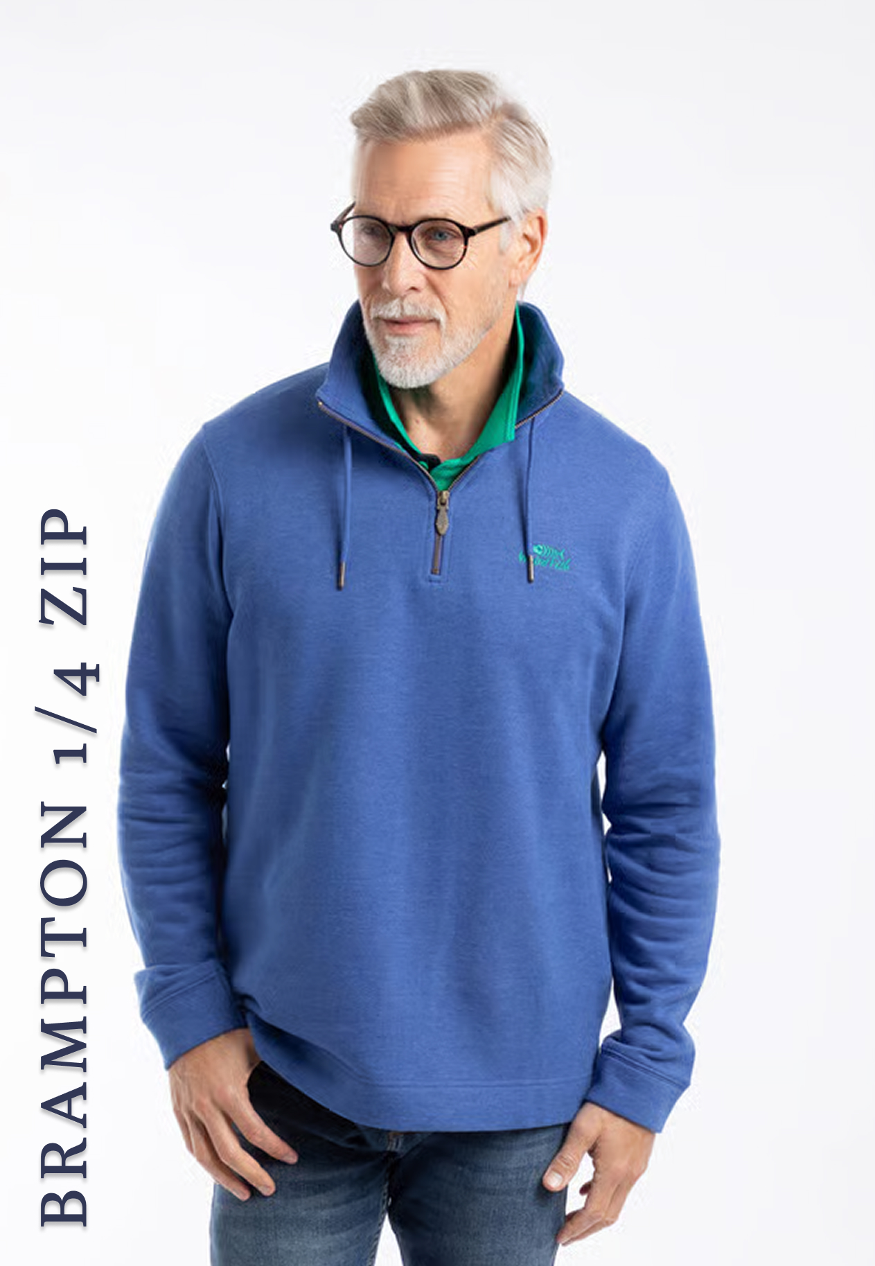Brampton 1/4 Zip Sweatshirt Mazarine Blue