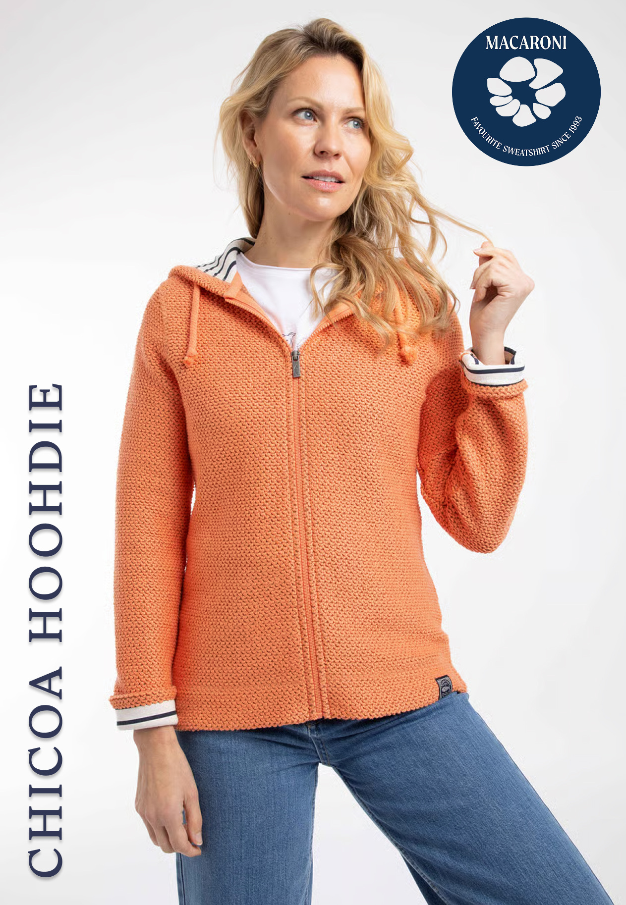 Chicoa Full Zip Macaroni Hoodie Apricot