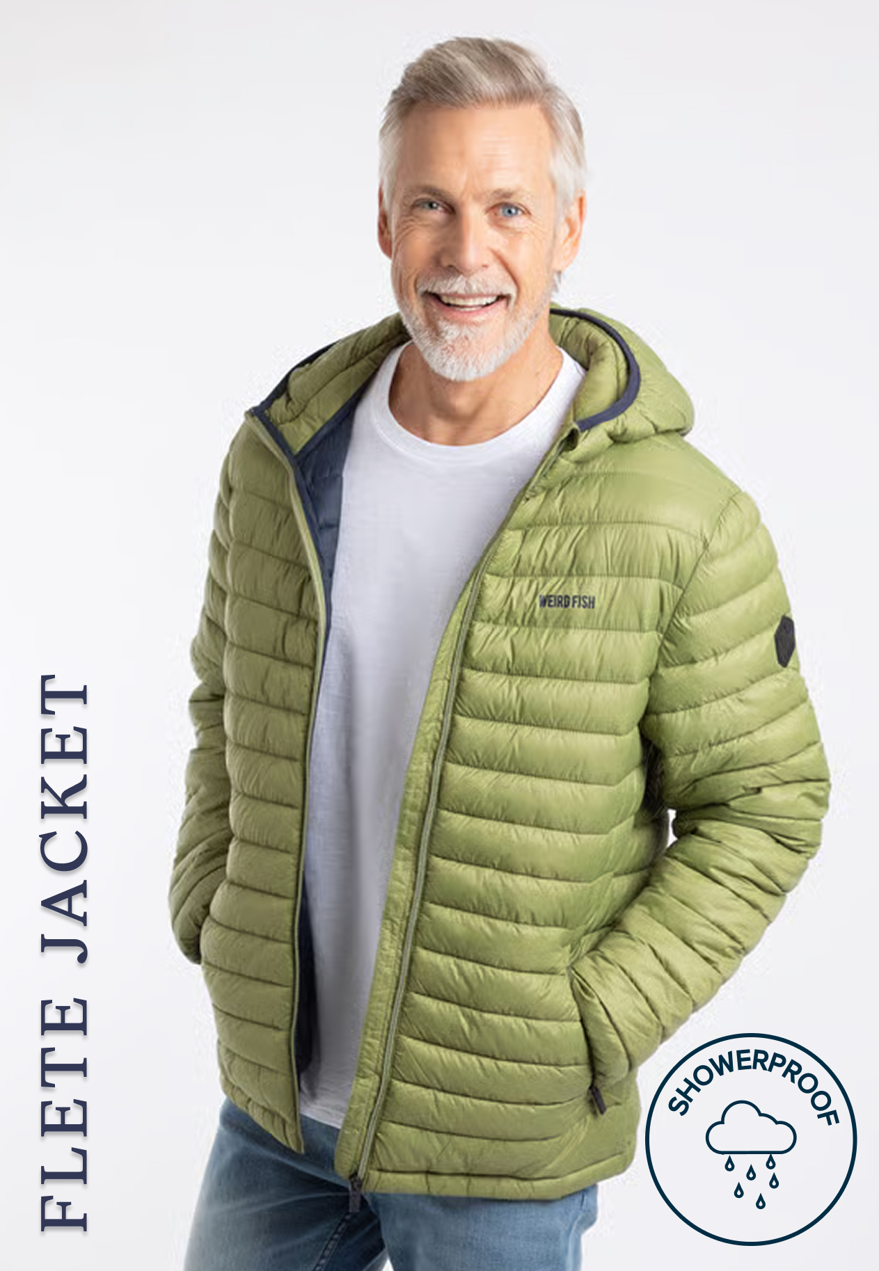 Flete Lightweight Showerproof Padded Hooded Jacket WashedOak