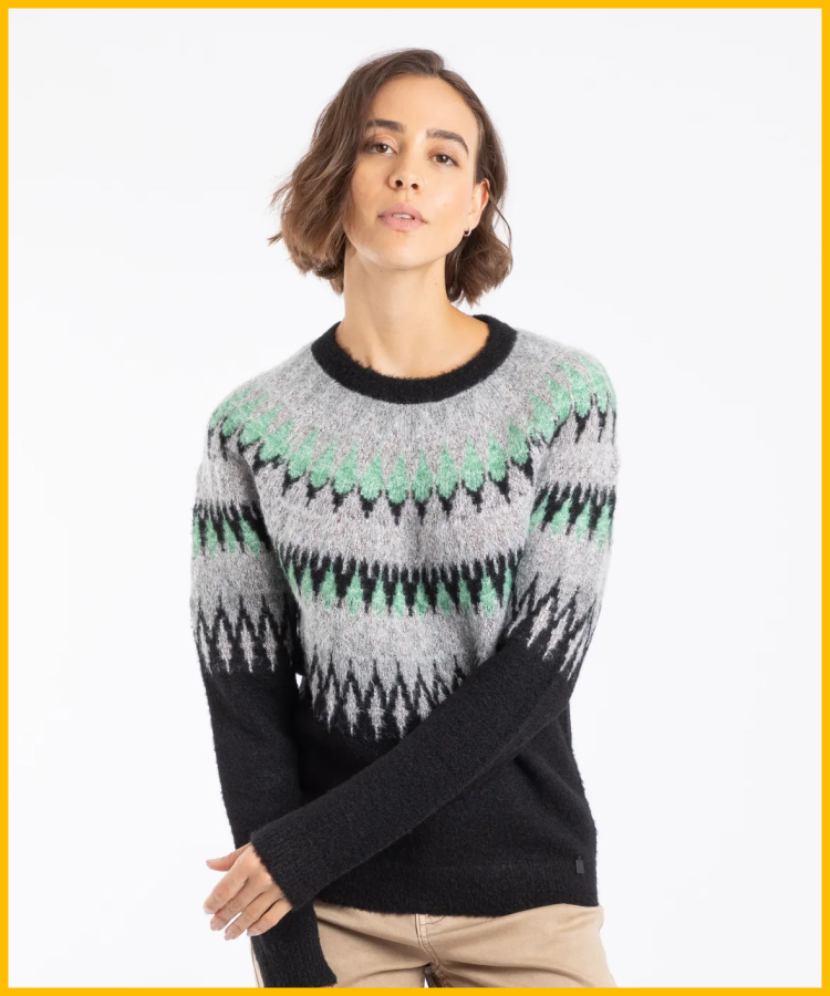 Cedar Metallic Fair Isle Jumper Black