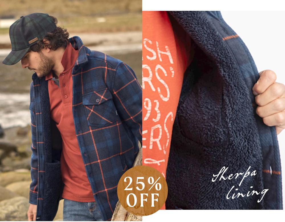 Tyburn Check Fleece Shacket Navy