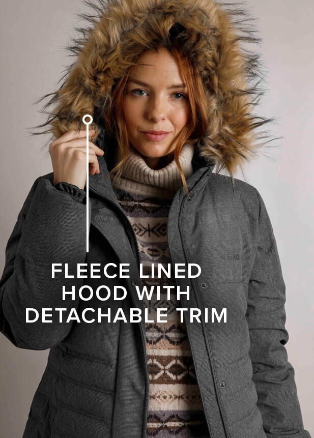 Shola Houndstooth Padded Longline Coat