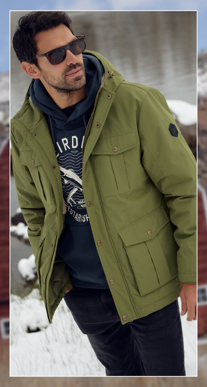 Teignmouth Recycled Showerproof Borg Lined Field Jacket