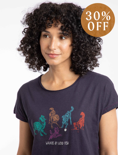 Go Fetch Front Print Graphic T-Shirt Dark Navy