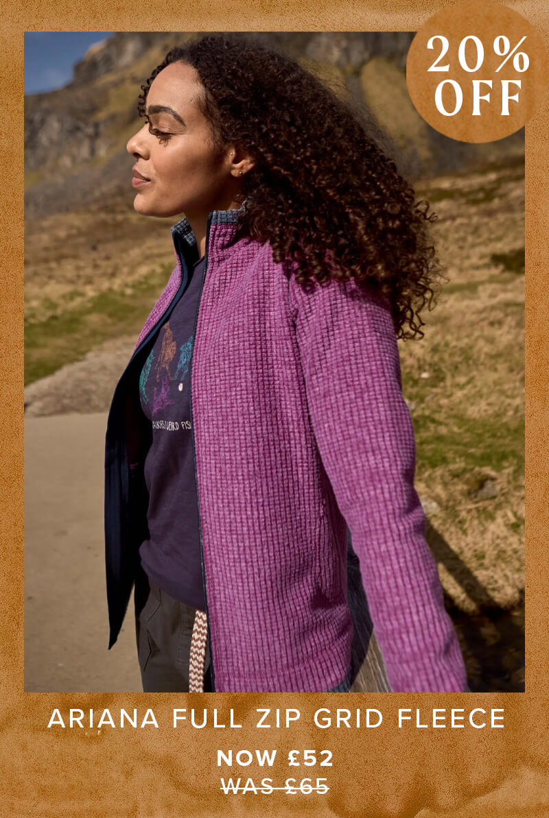 Ariana Full Zip Grid Fleece Purple Wine