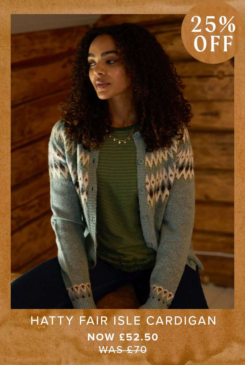 Hatty Fair Isle Cardigan Sea Mist