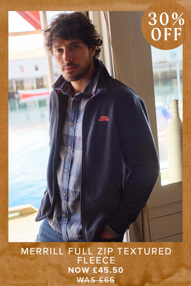 Merrill Full Zip Textured Fleece Midnight