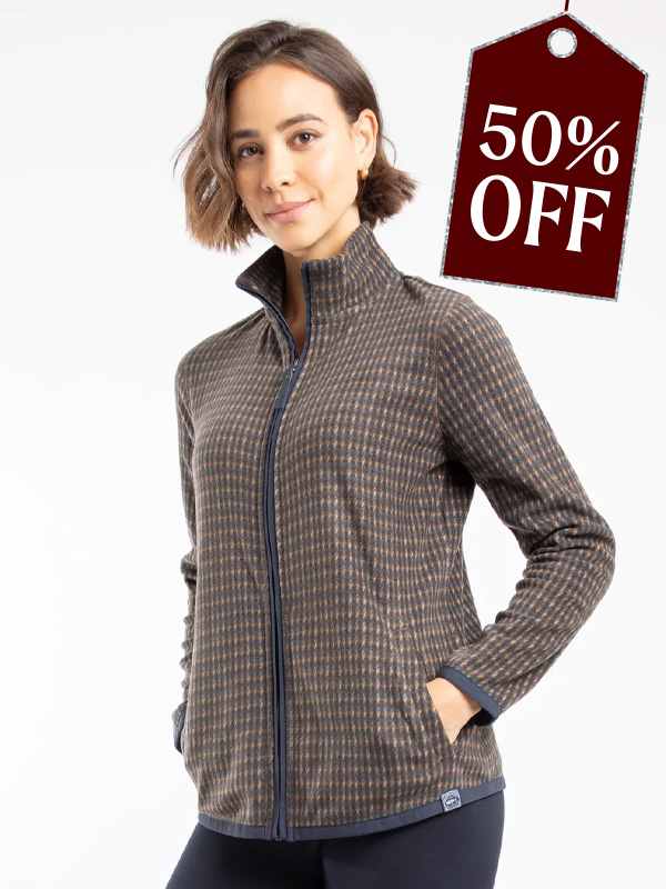 Rochelle Full Zip Printed Microfleece Brown