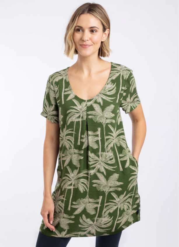 Annuri Lightweight Printed Tunic Ginko Green