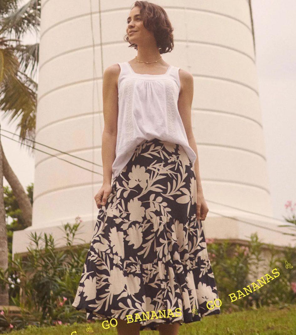 Cassis Printed Tiered Skirt Nightshade