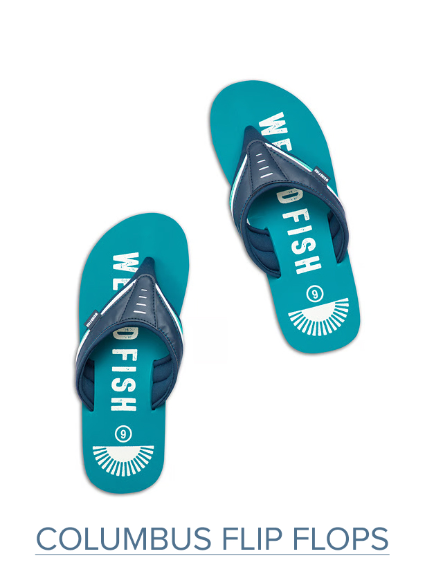Columbus Branded Flip Flops Deep Teal