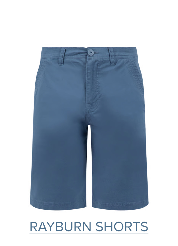 Rayburn Cotton Flat Front Shorts Faded Blue