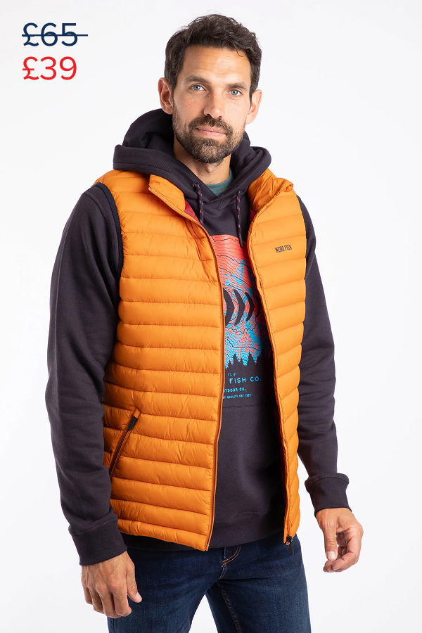 Langtree Lightweight Showerproof Padded Gilet Desert Sunset