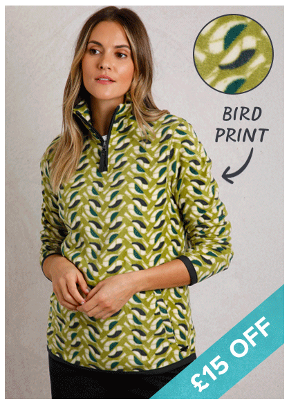Reena 1/4 Zip Printed Microfleece