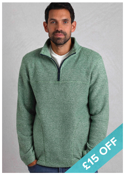 Laramie Eco 1/4 Zip Snow Marl Fleece