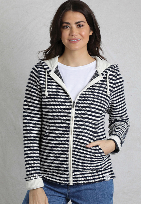 Fisher Full Zip Stripe Eco Macaroni Hoodie