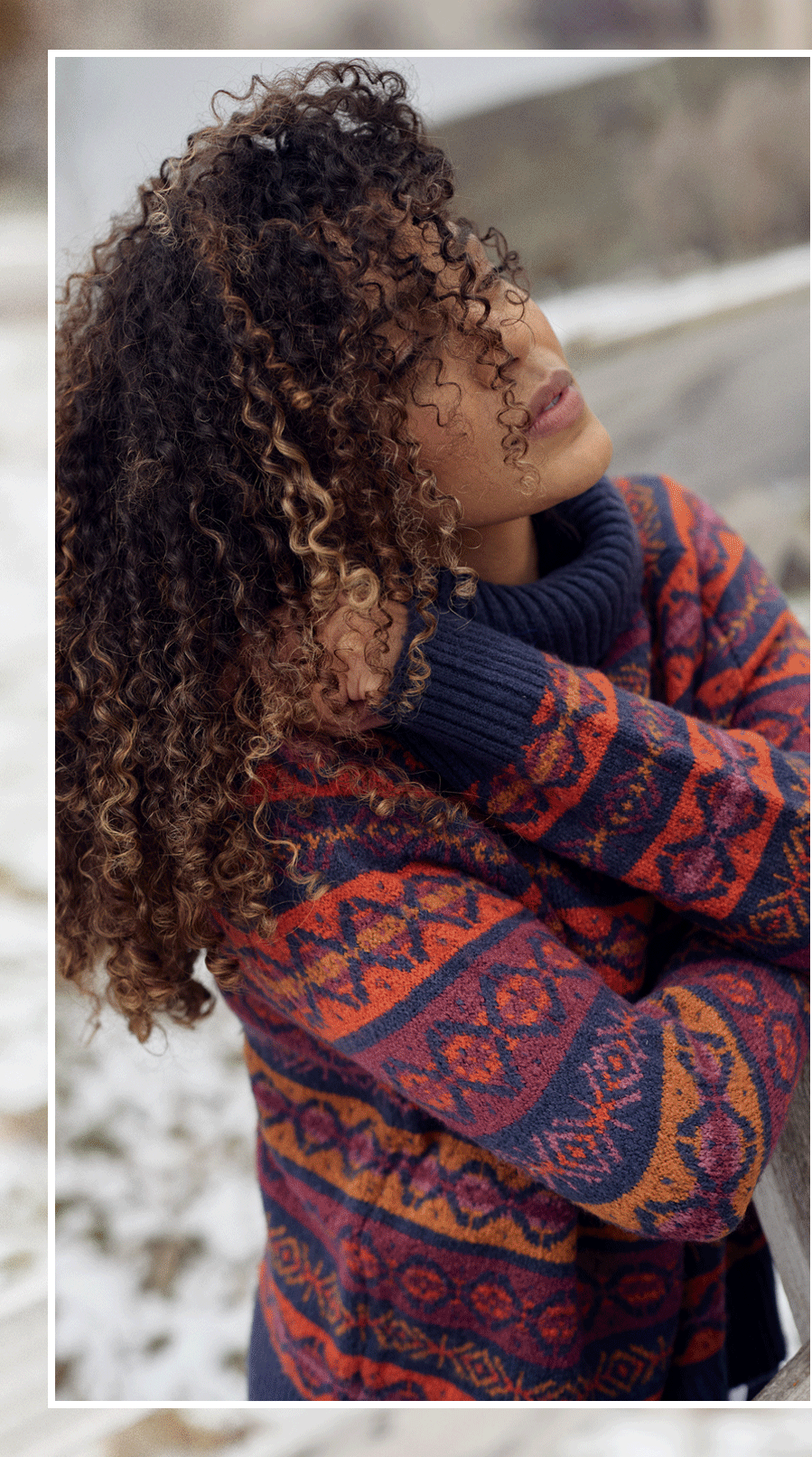 Annecy Eco Fair Isle Roll Neck Jumper