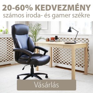20-60% kedvezmény számos iroda- és gamer székre