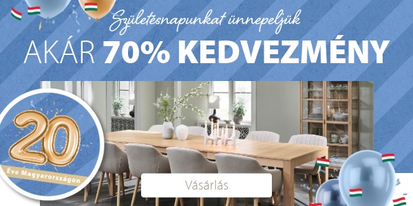 A JYSK 20. magyarországi születésnapját ünnepli - Akár 70% kedvezmény