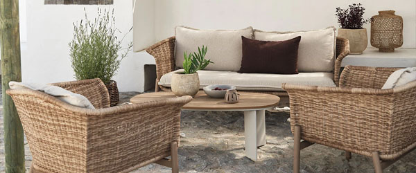 Rattan fonott kerti ülőgarnitúra 