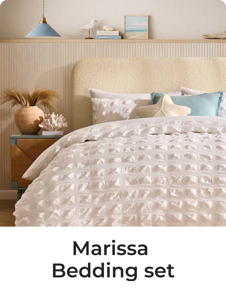 Marissa 100% Cotton Seersucker Check Duvet Cover & Pillowcase Set