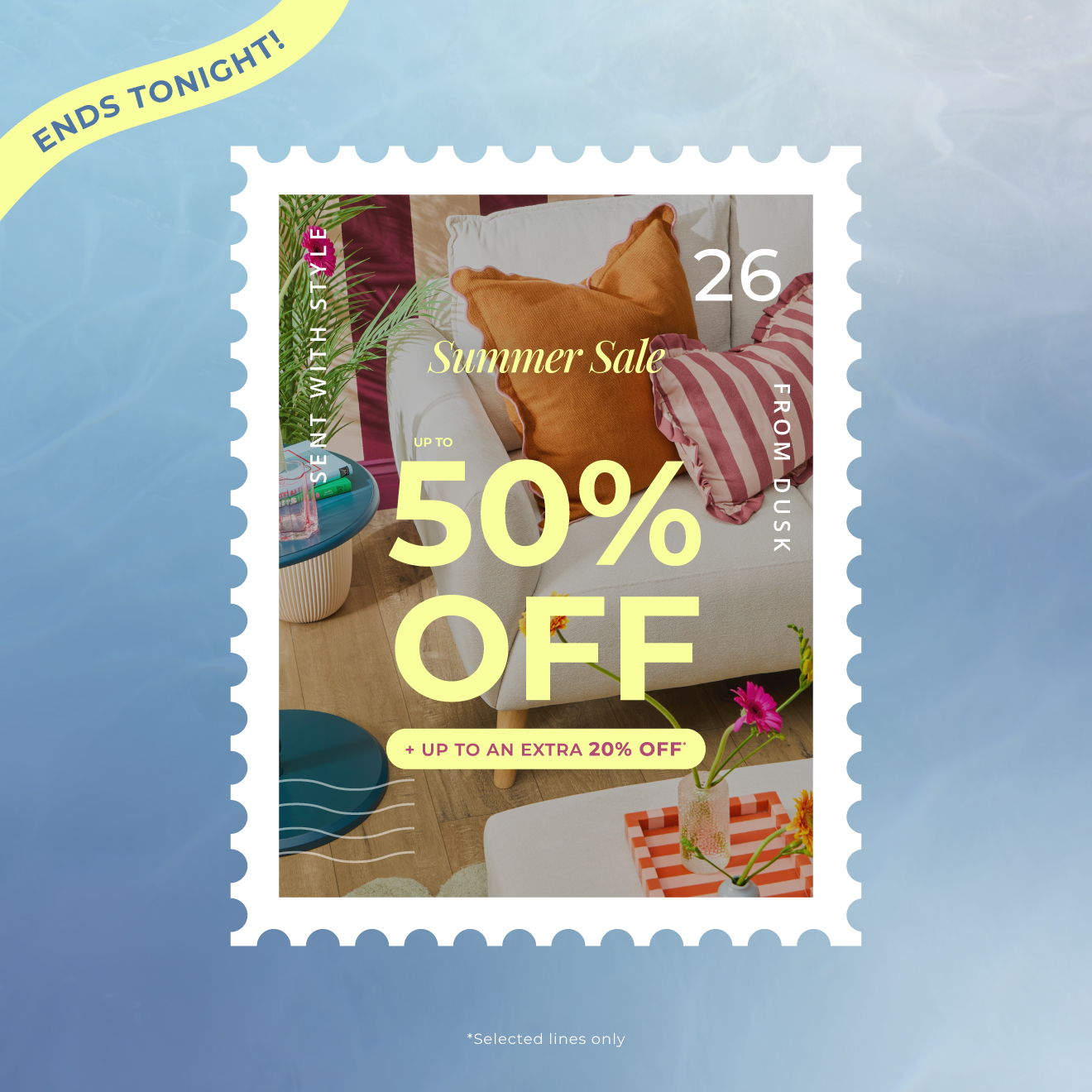 Summer sale | Up to 50% off + up to an extra 20% off ends tonight | Style your summer for less