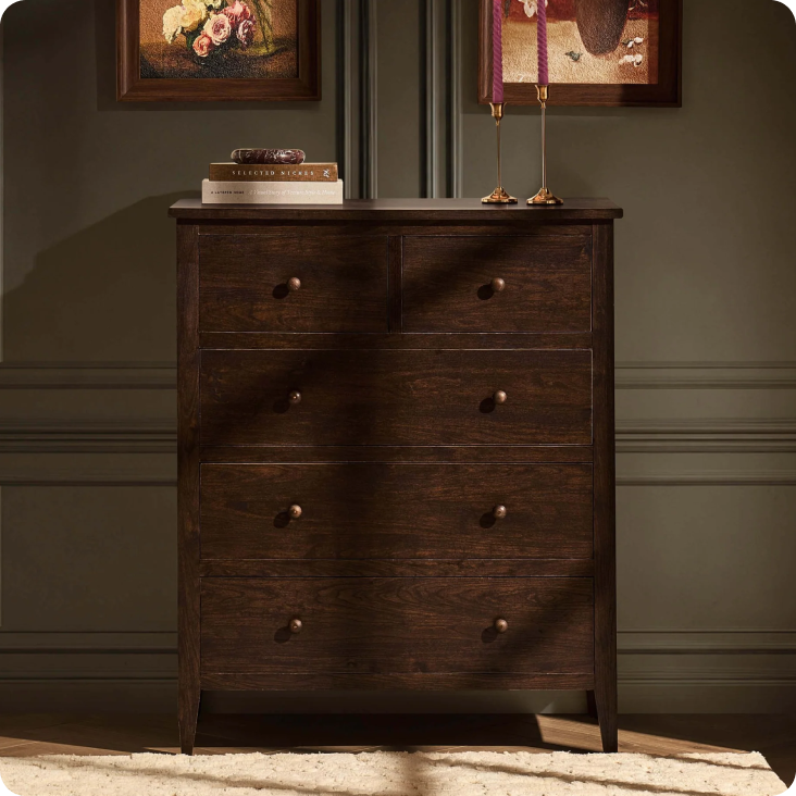Nell 5 Drawer Chest - Walnut